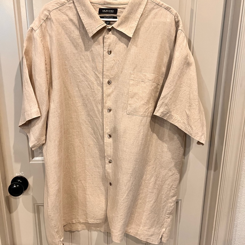 Men's Murano 100% Authentic Irish Linen 3XLT Short Sleeve Shirt